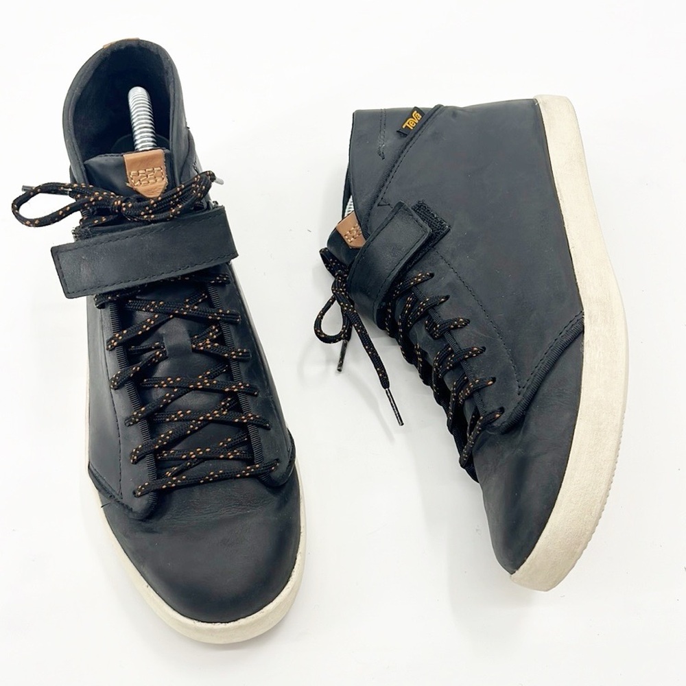 Teva Willow Chukka Sneaker Black Leather High Top Shoe Size 8.5